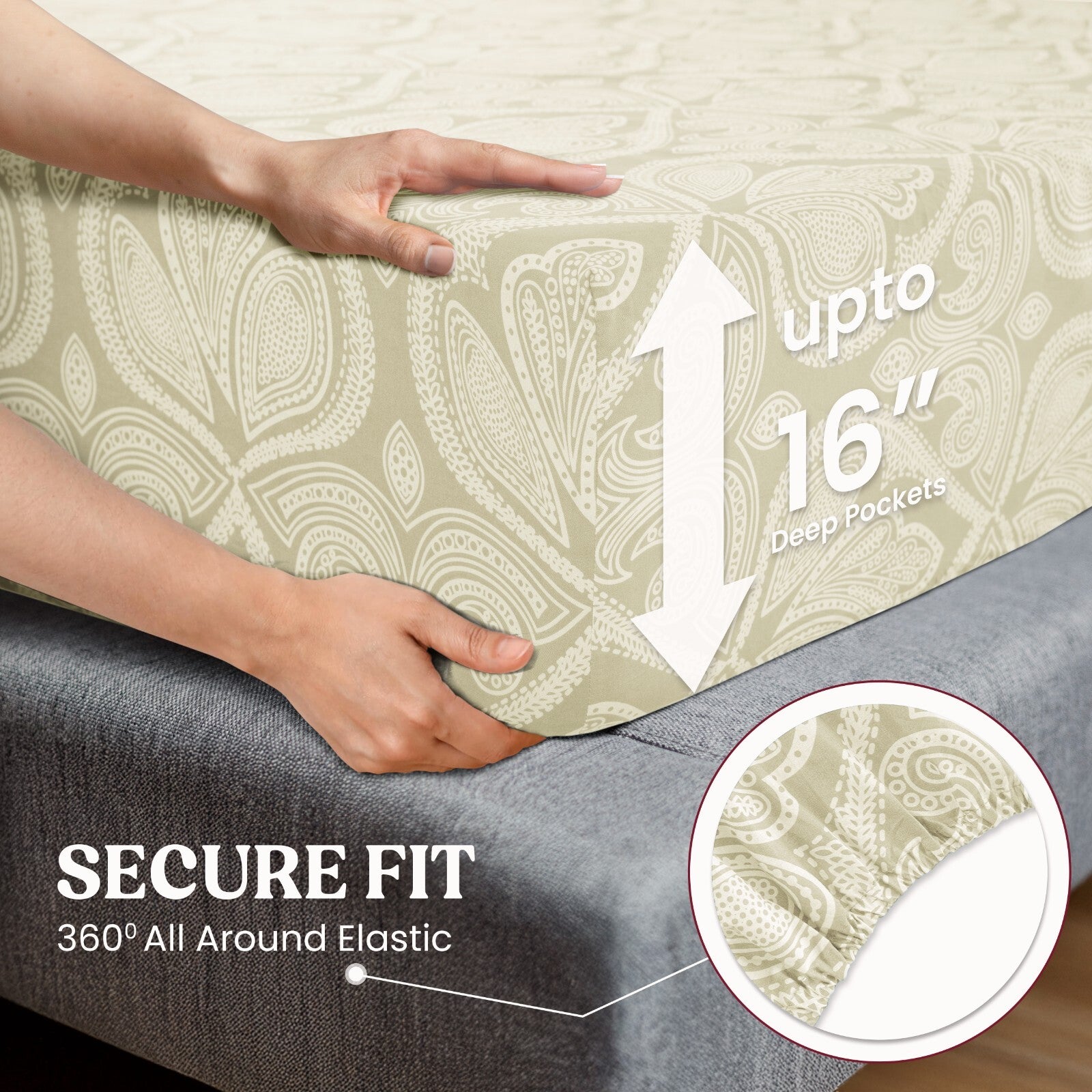 Luxury 1800 Series Microfiber Bed Sheet Set – 6 Piece Deep Pocket Paisley