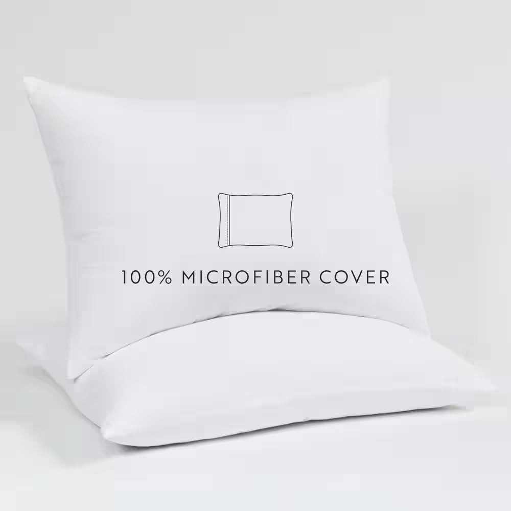 2-Pack Hypoallergenic Plush Bed Pillows – Soft Polyester Microfiber, Supportive & Comfortable