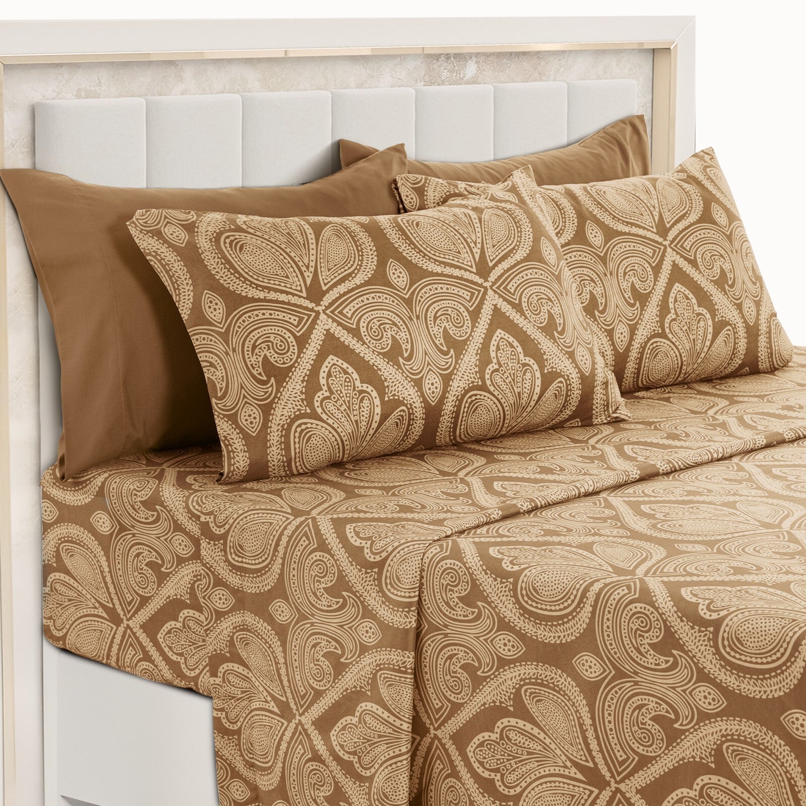 Luxury 1800 Series Microfiber Bed Sheet Set – 6 Piece Deep Pocket Paisley