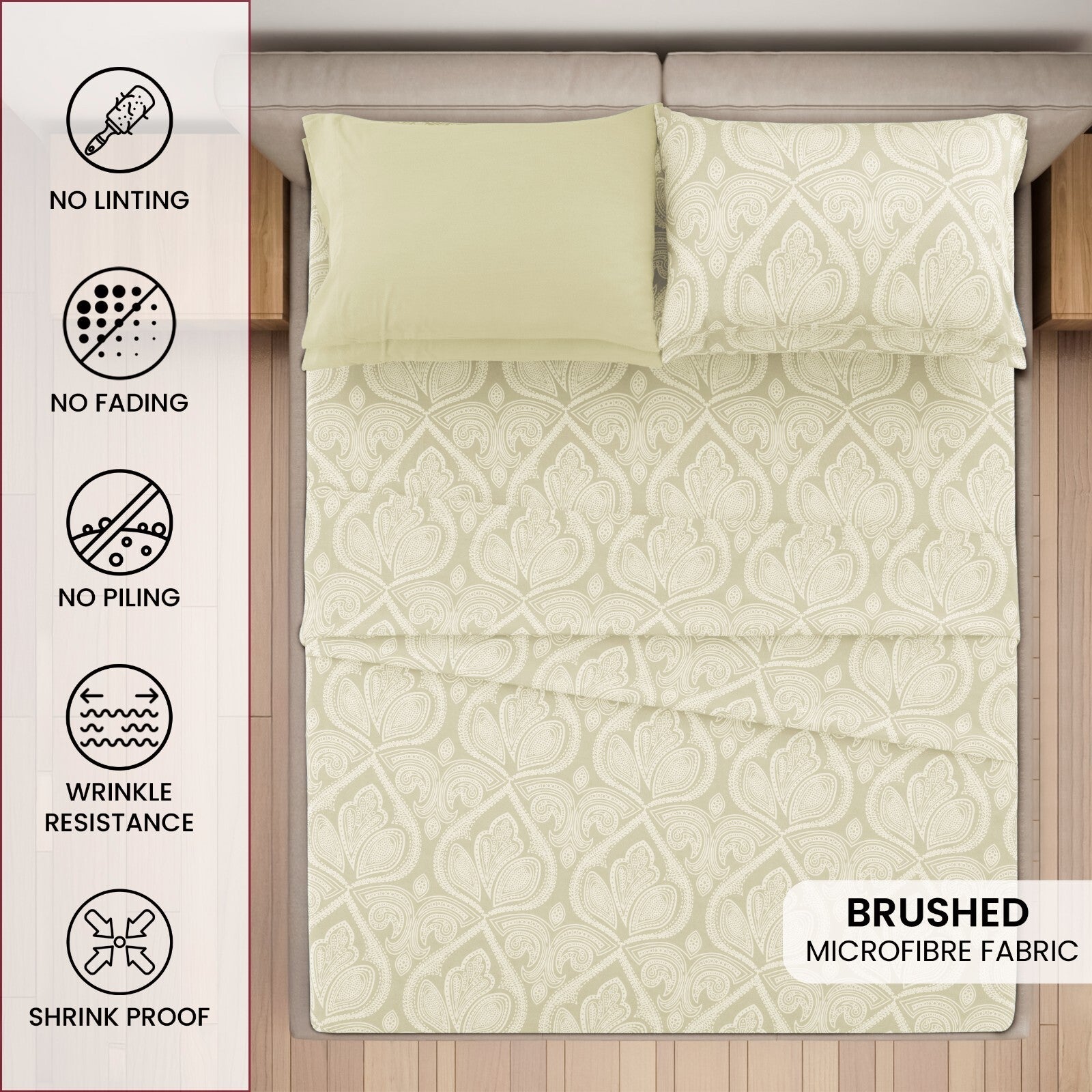 Luxury 1800 Series Microfiber Bed Sheet Set – 6 Piece Deep Pocket Paisley