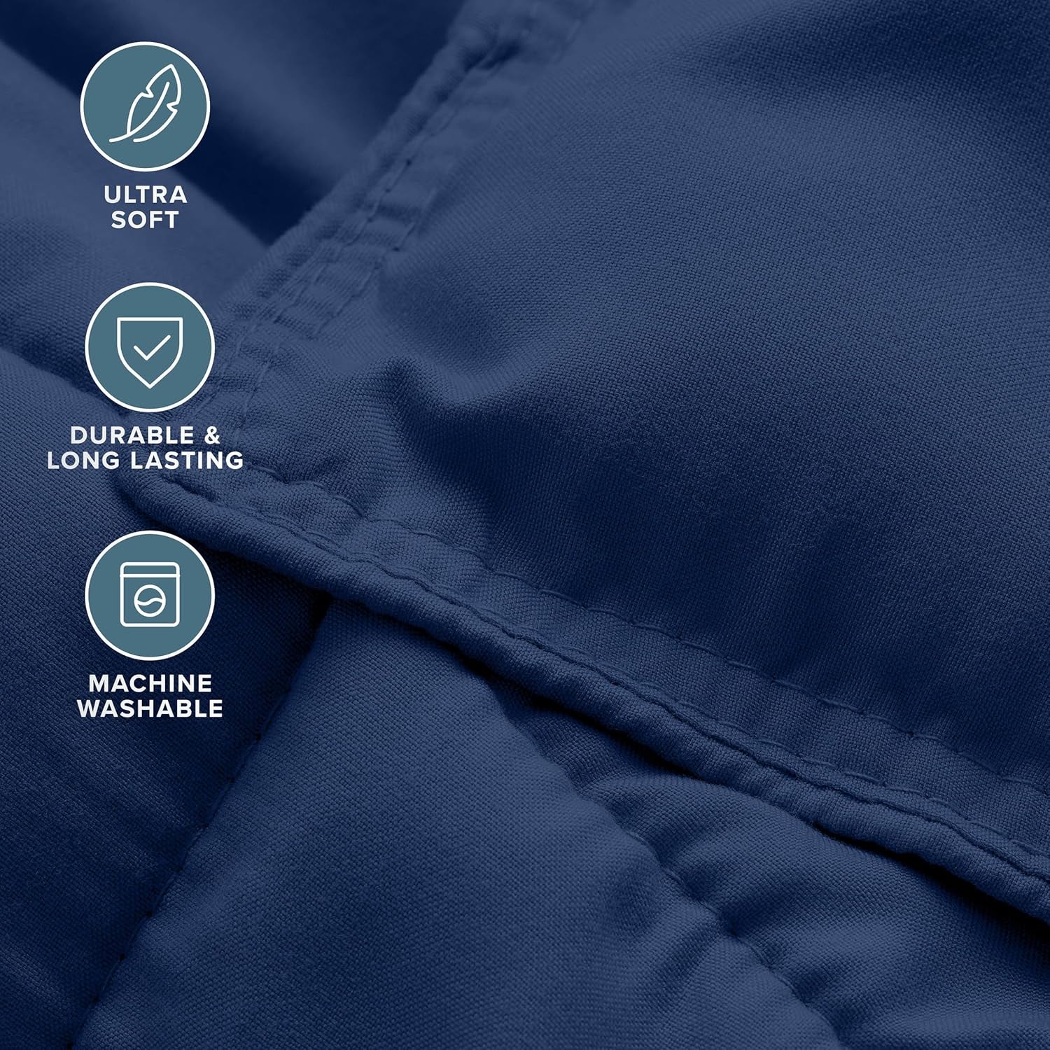 Queen Comforter Set – Ultra-Soft Goose Down Alternative, 1800 Series, All-Season Warmth, Dark Blue