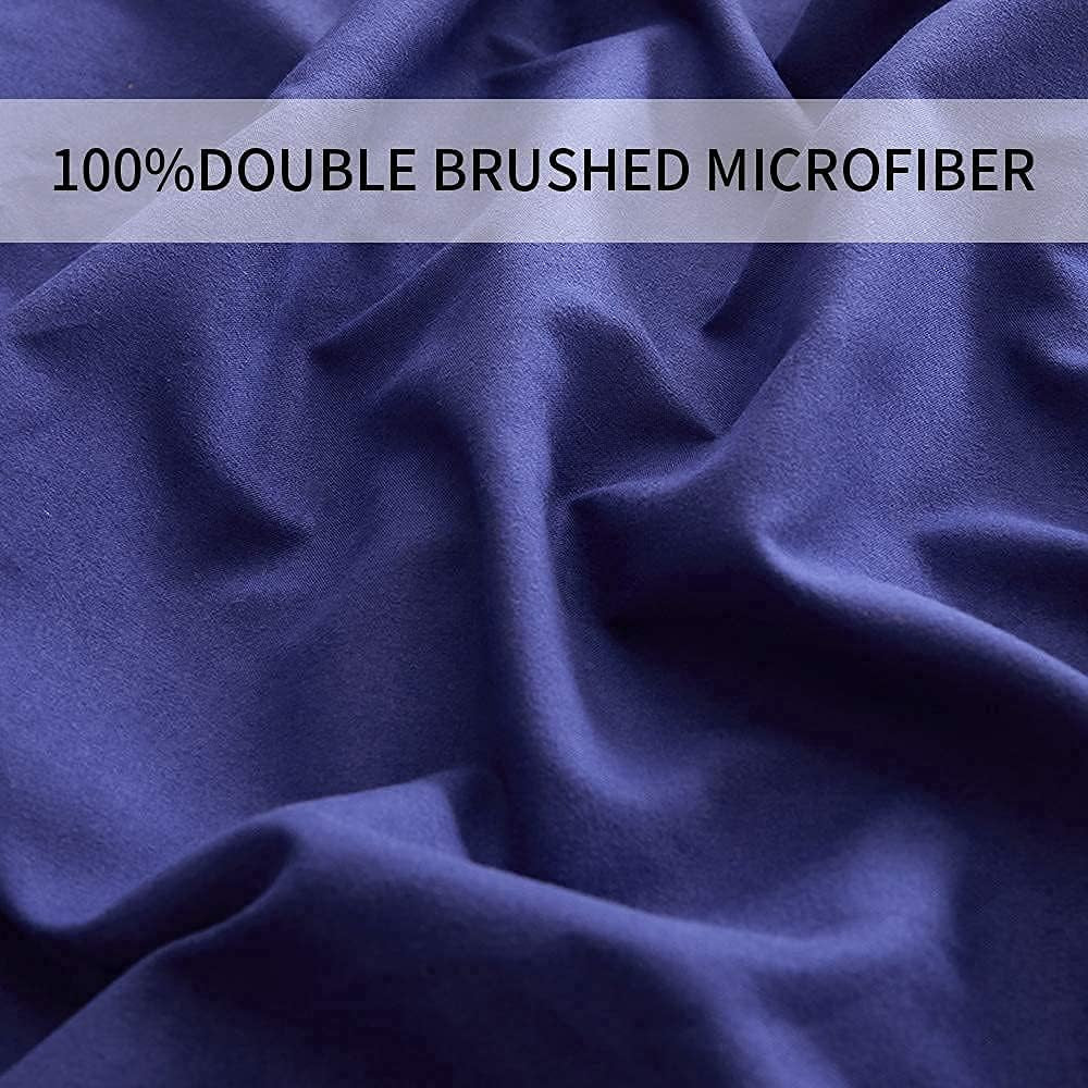 Full 4-Piece Bed Sheet Set – Brushed Microfiber, Deep Pocket, Soft & Breathable, Blue