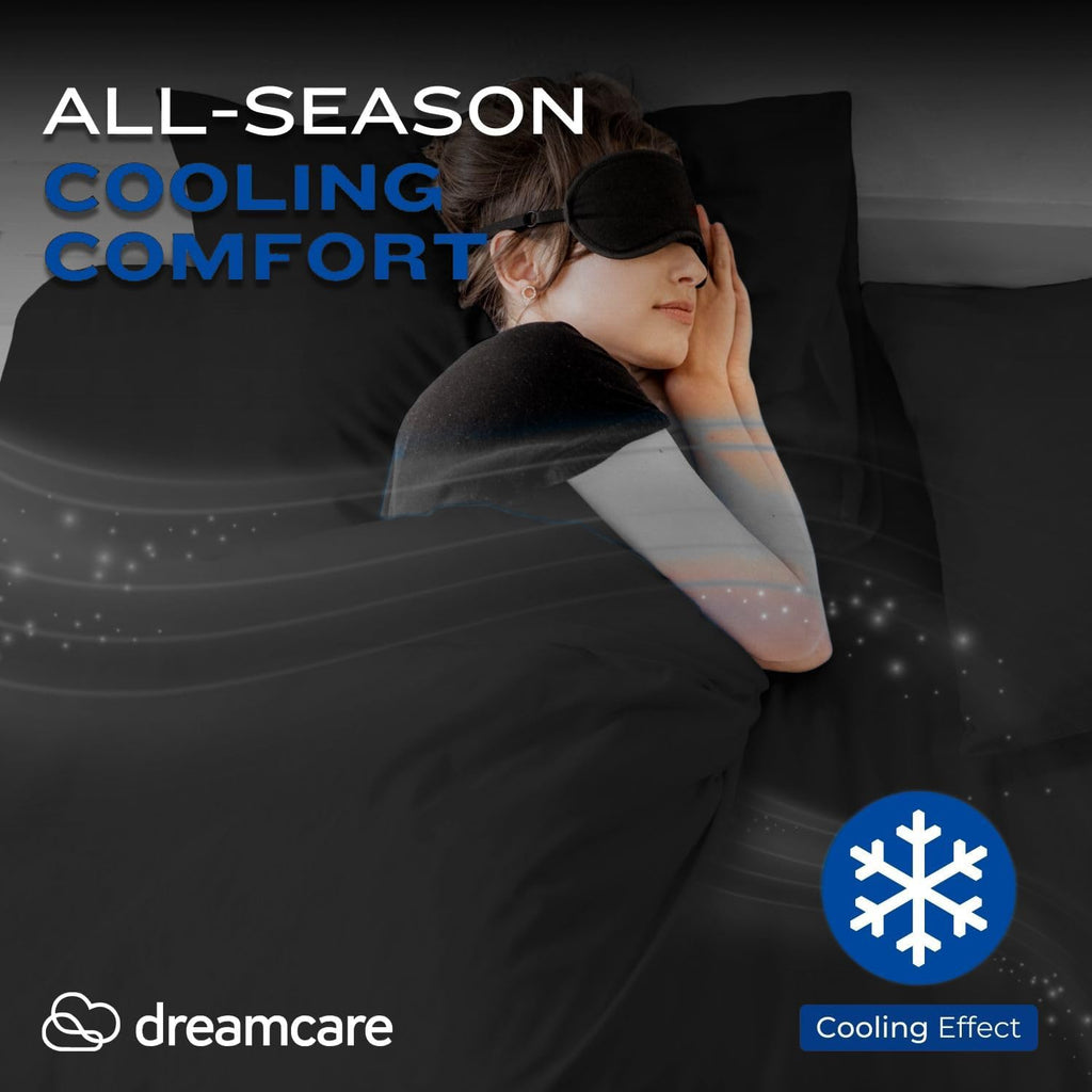 Twin XL 4-Piece Deep Pocket Bed Sheet Set – Ultra-Soft Microfiber, Cooling & Durable, Black