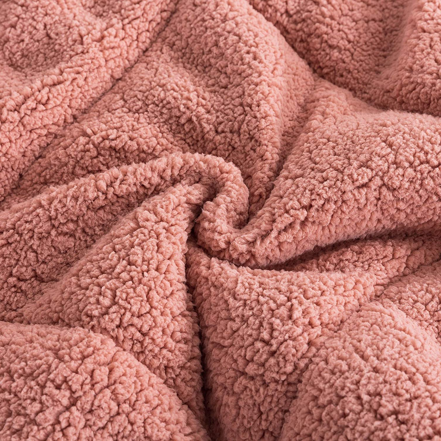 King Sherpa Comforter – Ultra Soft Reversible Fleece, Goose Down Alternative, Sunset Rose Pink