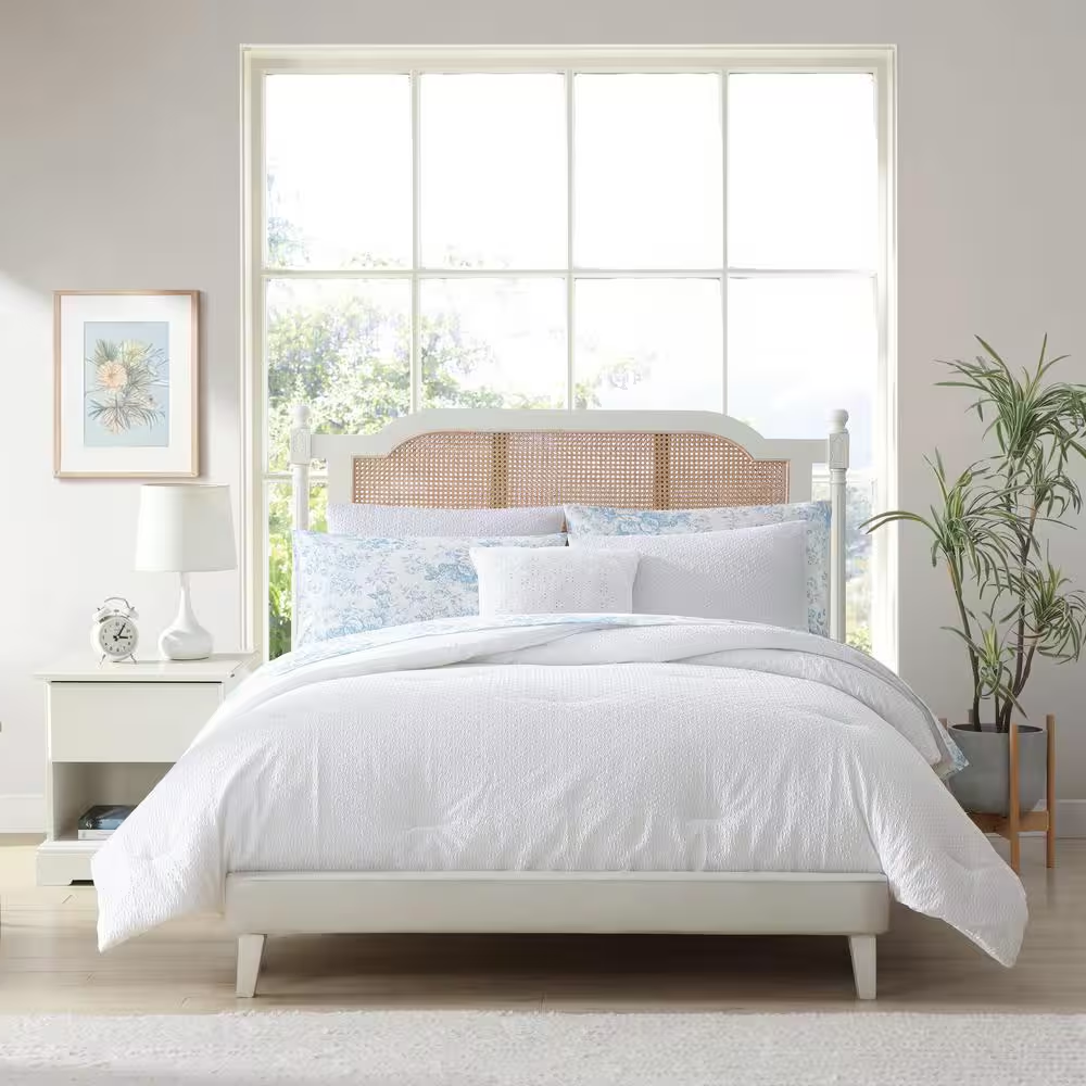 6-Piece Twin Bed-in-a-Bag Comforter Set – Margaret White Microfiber, Includes Sheets & Pillow Shams