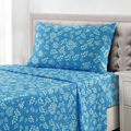 Twin Size Floral Microfiber Bed Sheet Set – 3 Piece, Deep Pocket, Blue