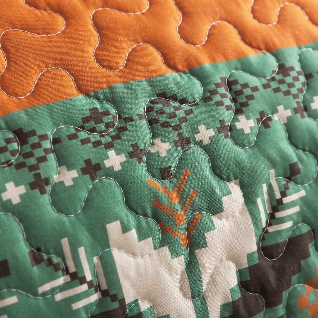 Rustic Cabin Bear King Quilt Set – Nature Lodge Bedding (2 Shams)