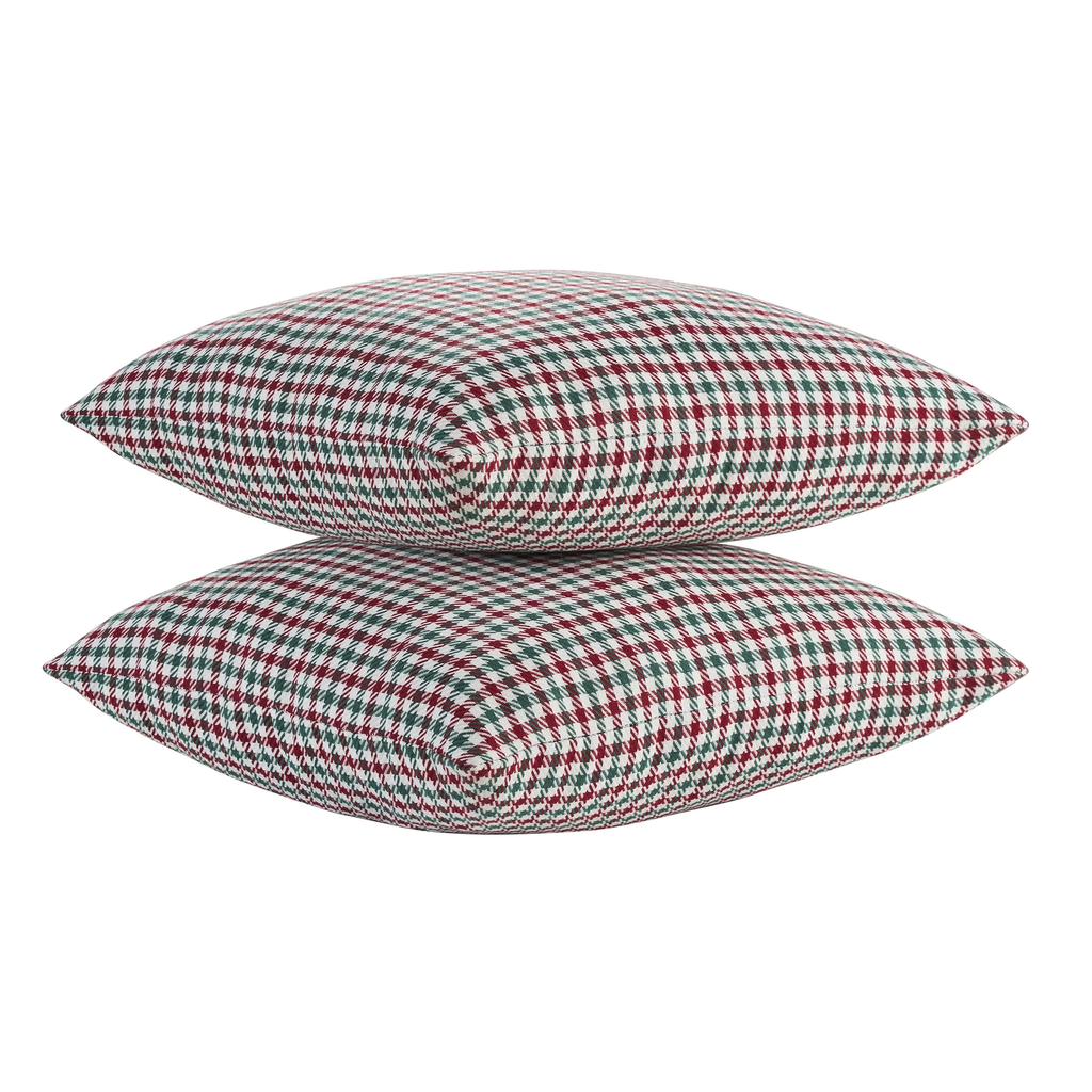 18" X 18" Multi Holiday Houndstooth Decorative Pillows (2 Count)