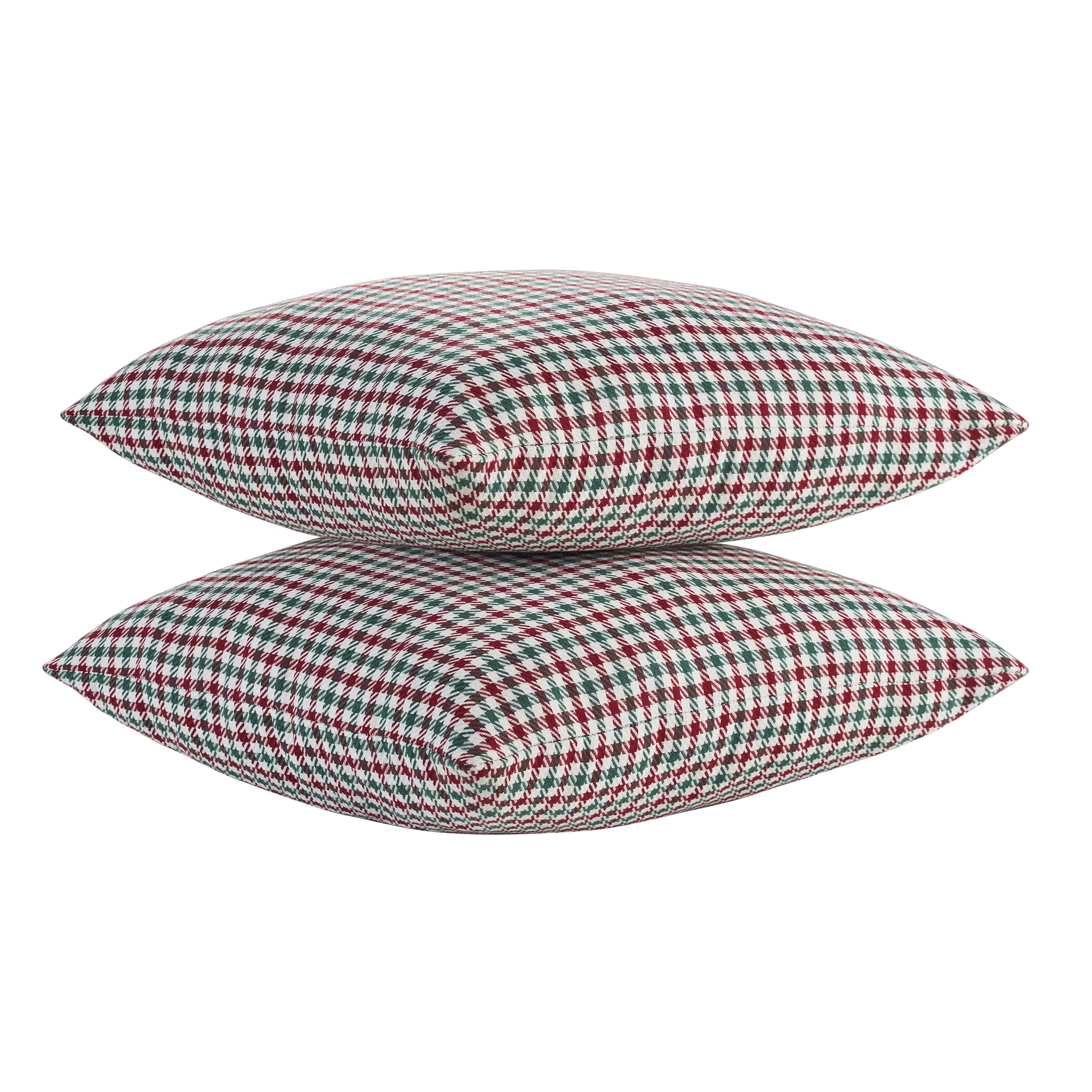 18" X 18" Multi Holiday Houndstooth Decorative Pillows (2 Count)