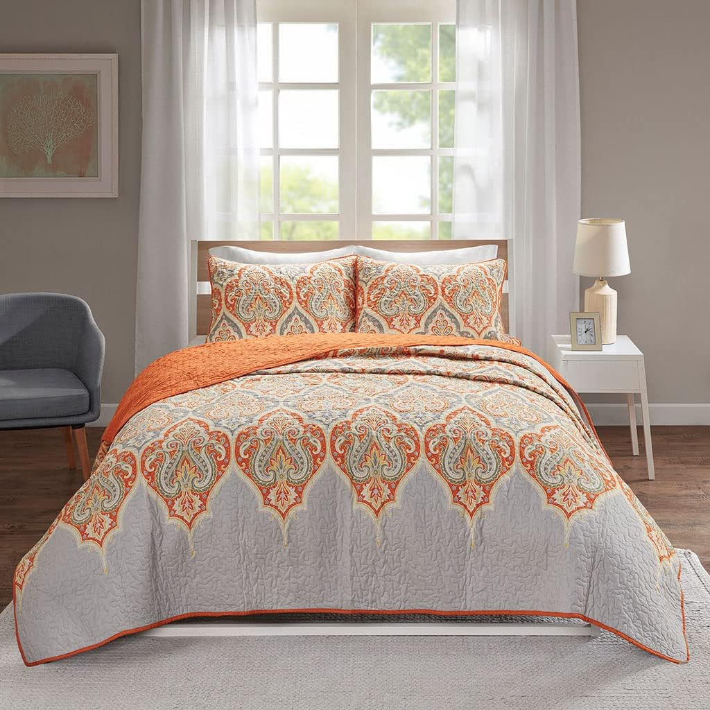 King/Cal King Paisley Quilt Set – Lightweight All-Season Coverlet