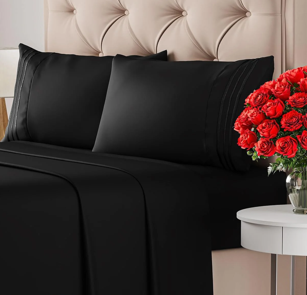 Wrinkle-Resistant Luxury Queen Sheet Set – 4-Piece Ultra-Soft Microfiber Bedding, Deep Pocket & Breathable