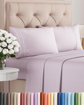 4-Piece Full Size Bed Sheet Set – Soft, Cooling, Deep Pocket, Light Lavender
