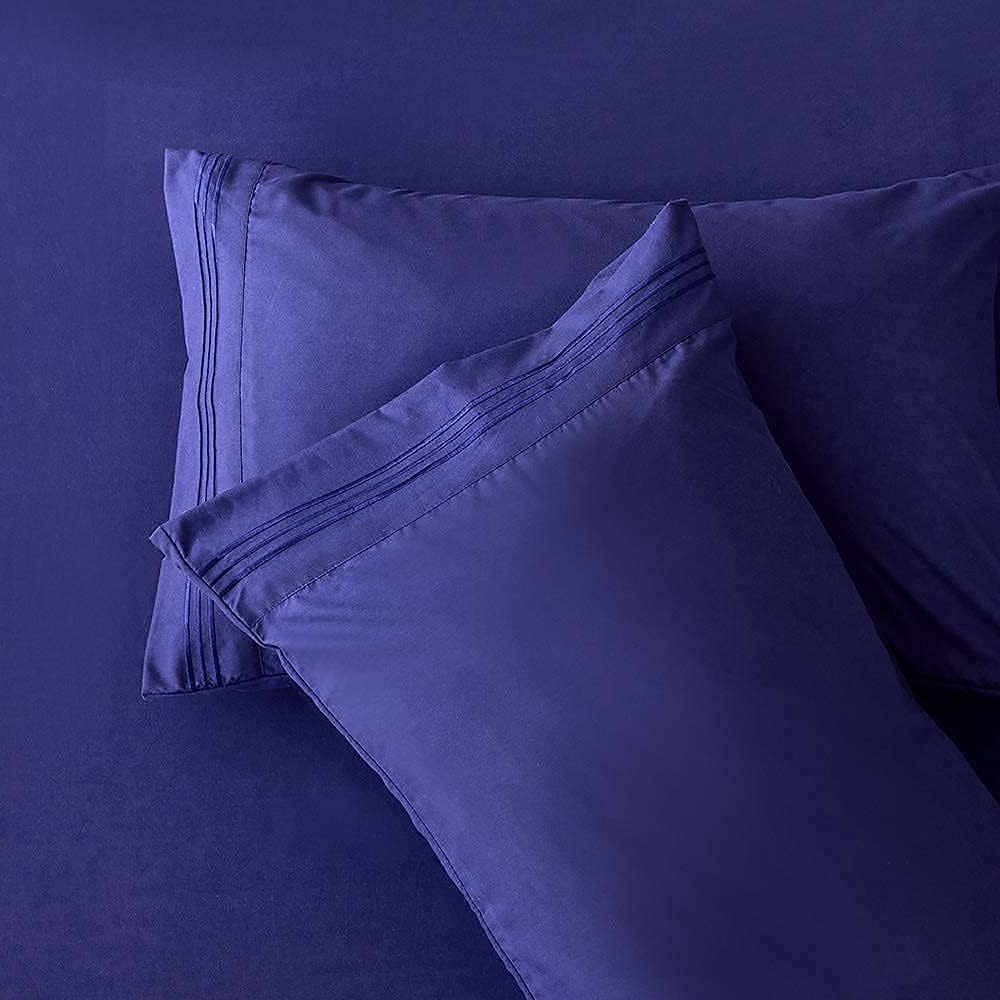 Full 4-Piece Bed Sheet Set – Brushed Microfiber, Deep Pocket, Soft & Breathable, Blue