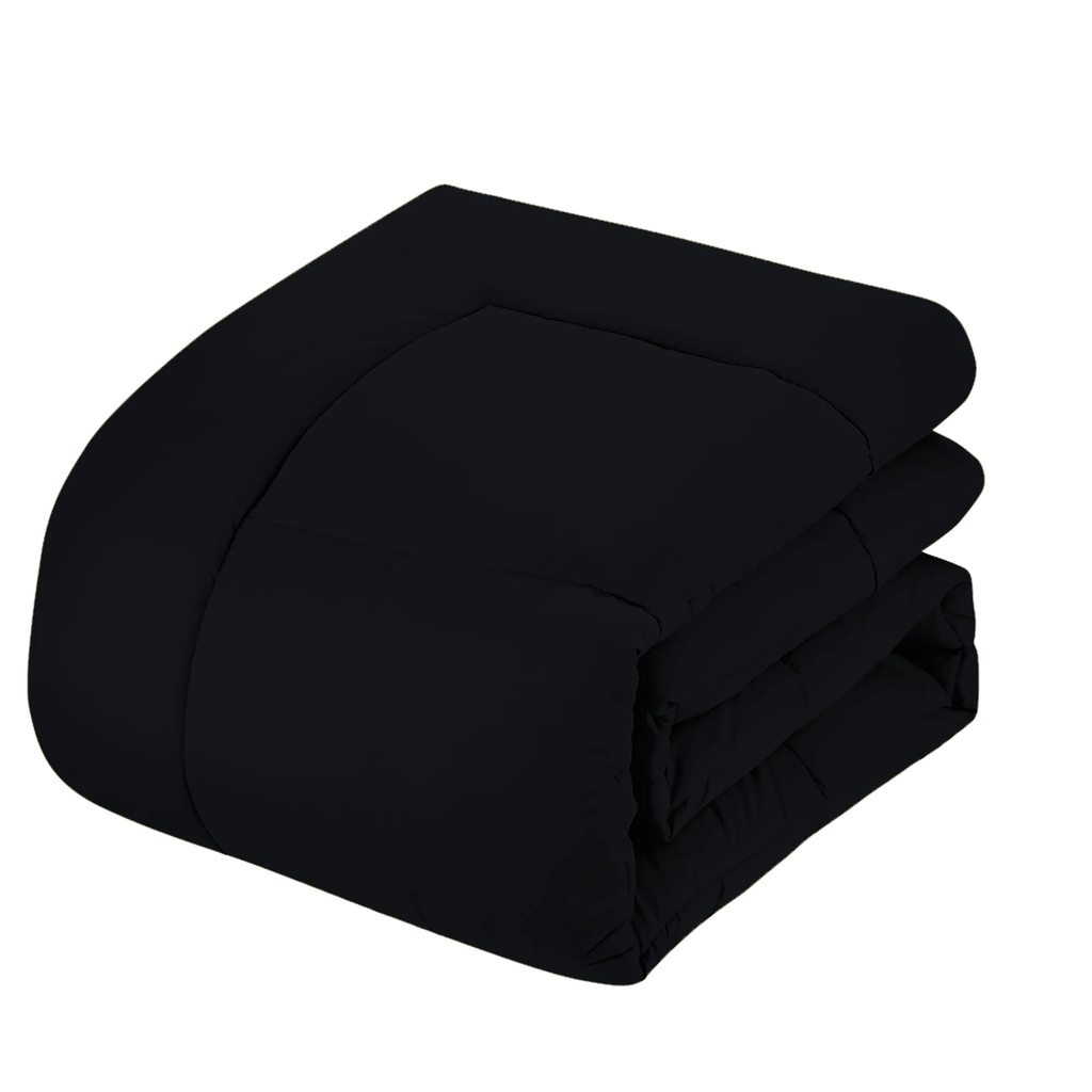 7-Piece Full Bed-in-a-Bag Comforter Set – Luxury Black Down Alternative, Includes Sheets & Shams
