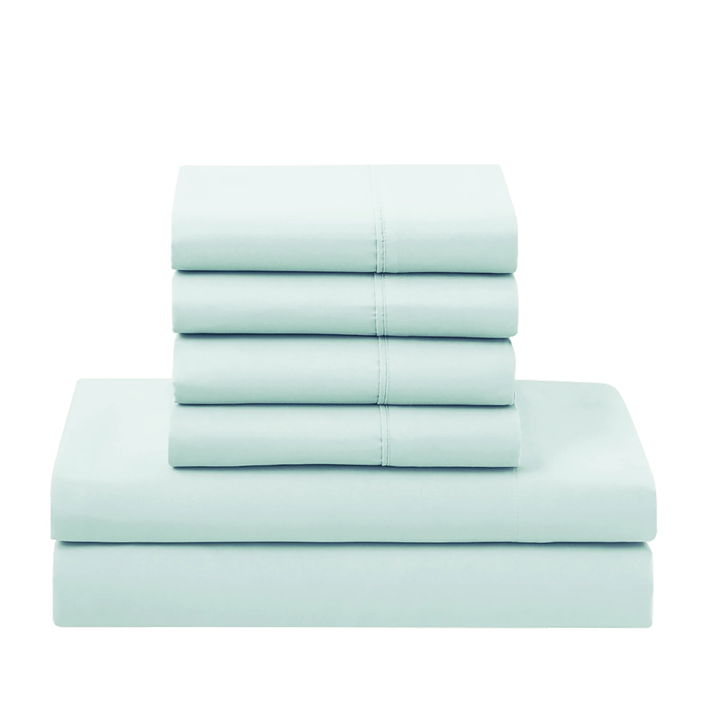 7-Piece Queen Bed-in-a-Bag Comforter Set – Luxury Aqua Down Alternative, Includes Sheets & Pillow Shams