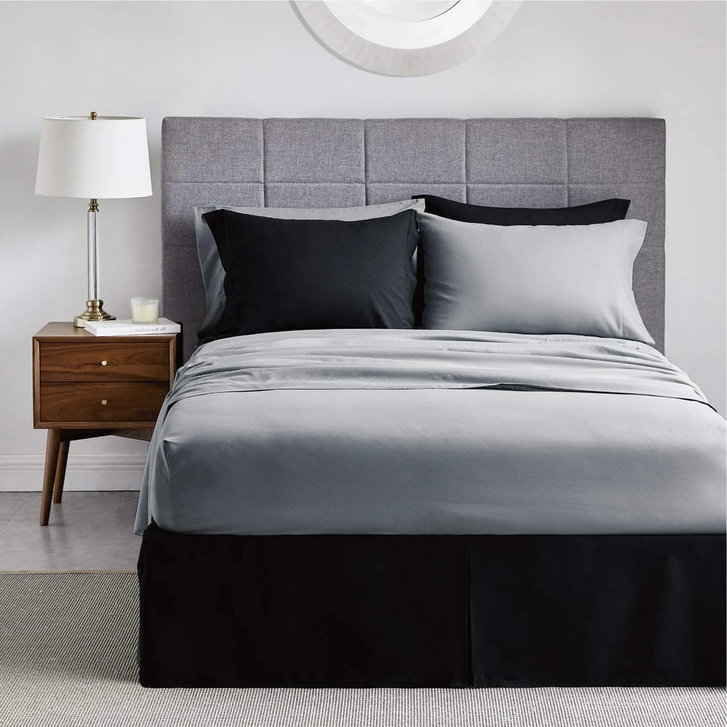 7-Piece Queen Bed-in-a-Bag Comforter Set – Black, Complete Bedding Set with Sheets & Pillow Shams