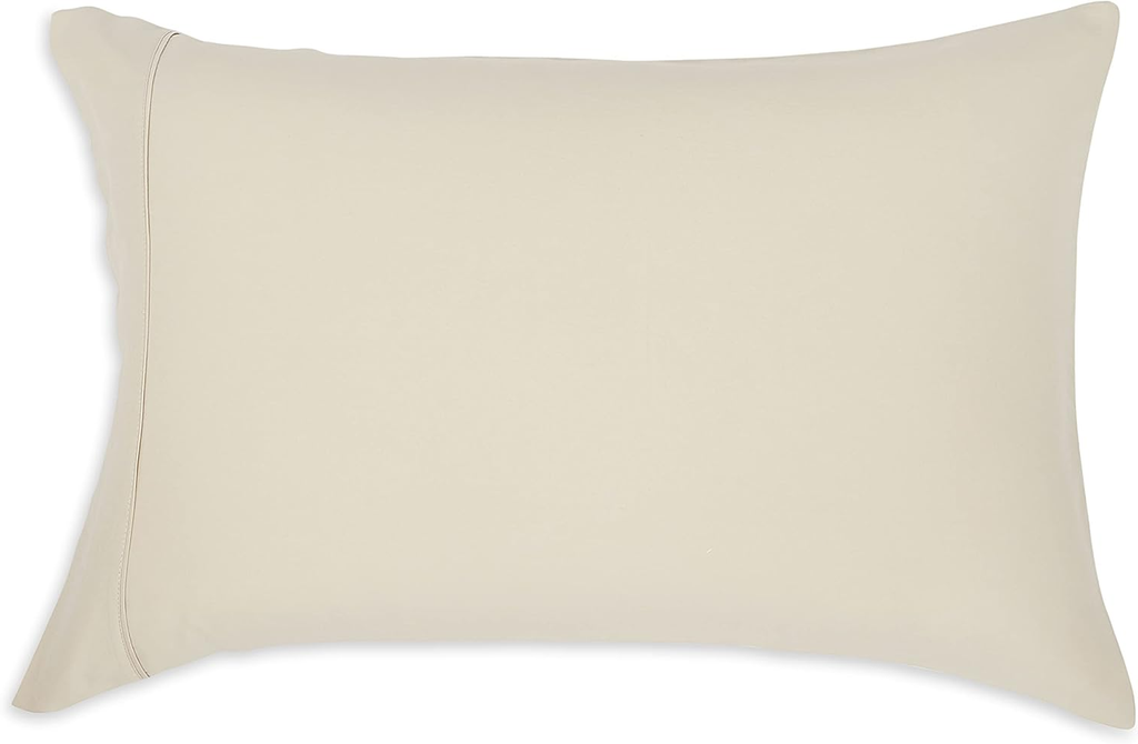 Set of 2 Standard Microfiber Pillowcases – Super Soft, Lightweight, Easy-Care, Beige (20" x 30") – Pillows Not Included