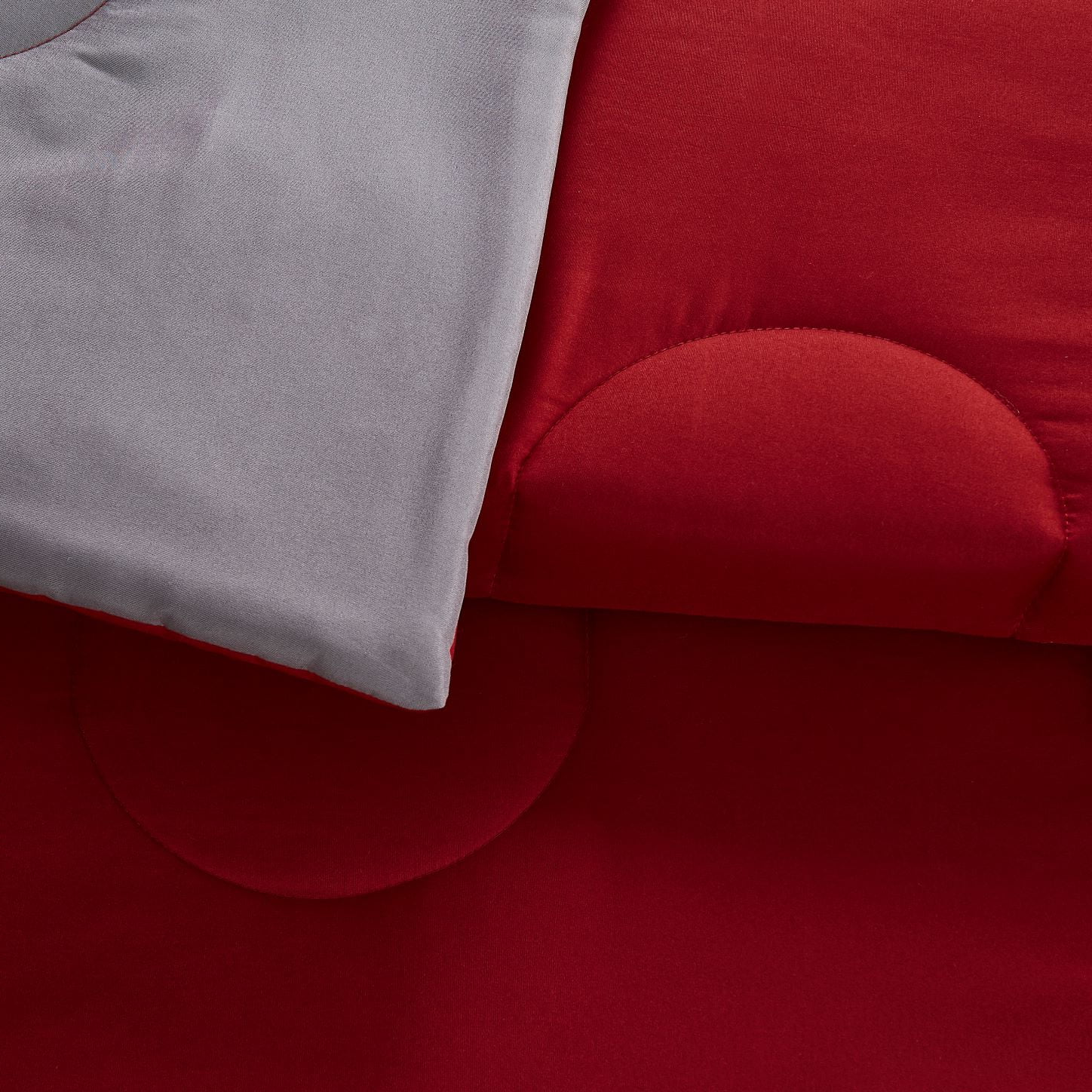 7-Piece Reversible Bed-in-a-Bag Comforter Set – Red, Full, Includes Sheets & Shams