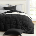 King Reversible Comforter Set – Black/Grey, Lightweight All-Season 3-Piece Bedding