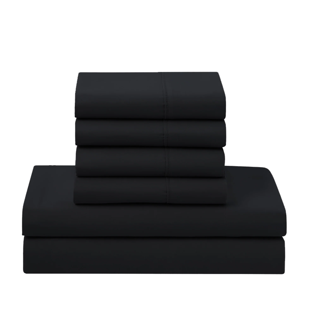 7-Piece Full Bed-in-a-Bag Comforter Set – Luxury Black Down Alternative, Includes Sheets & Shams