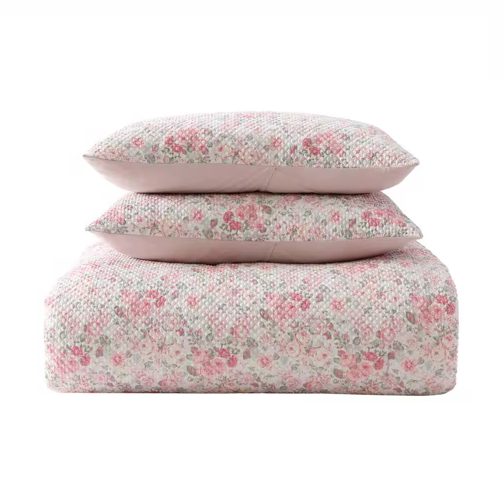 8-Piece Full Bed-in-a-Bag Comforter Set – Quartet Pink & Green Microfiber, Includes Sheets & Shams