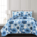 Leah Reversible Floral Quilt Set – King Size, 3 Pieces
