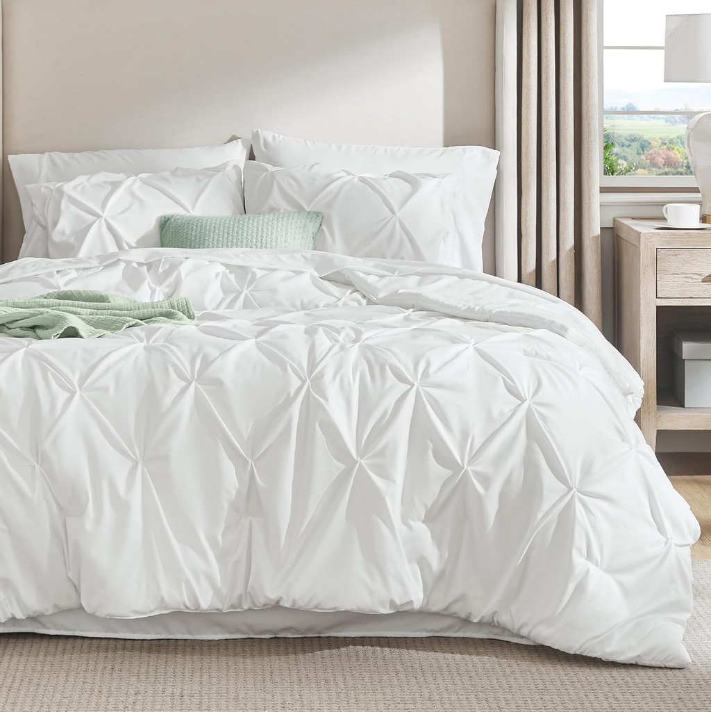Twin Bed in a Bag – 5-Piece White Comforter Set with Sheets & Pillowcase