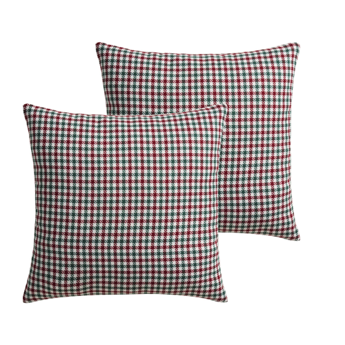 18" X 18" Multi Holiday Houndstooth Decorative Pillows (2 Count)