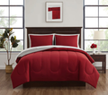 7-Piece Reversible Bed-in-a-Bag Comforter Set – Red, Full, Includes Sheets & Shams