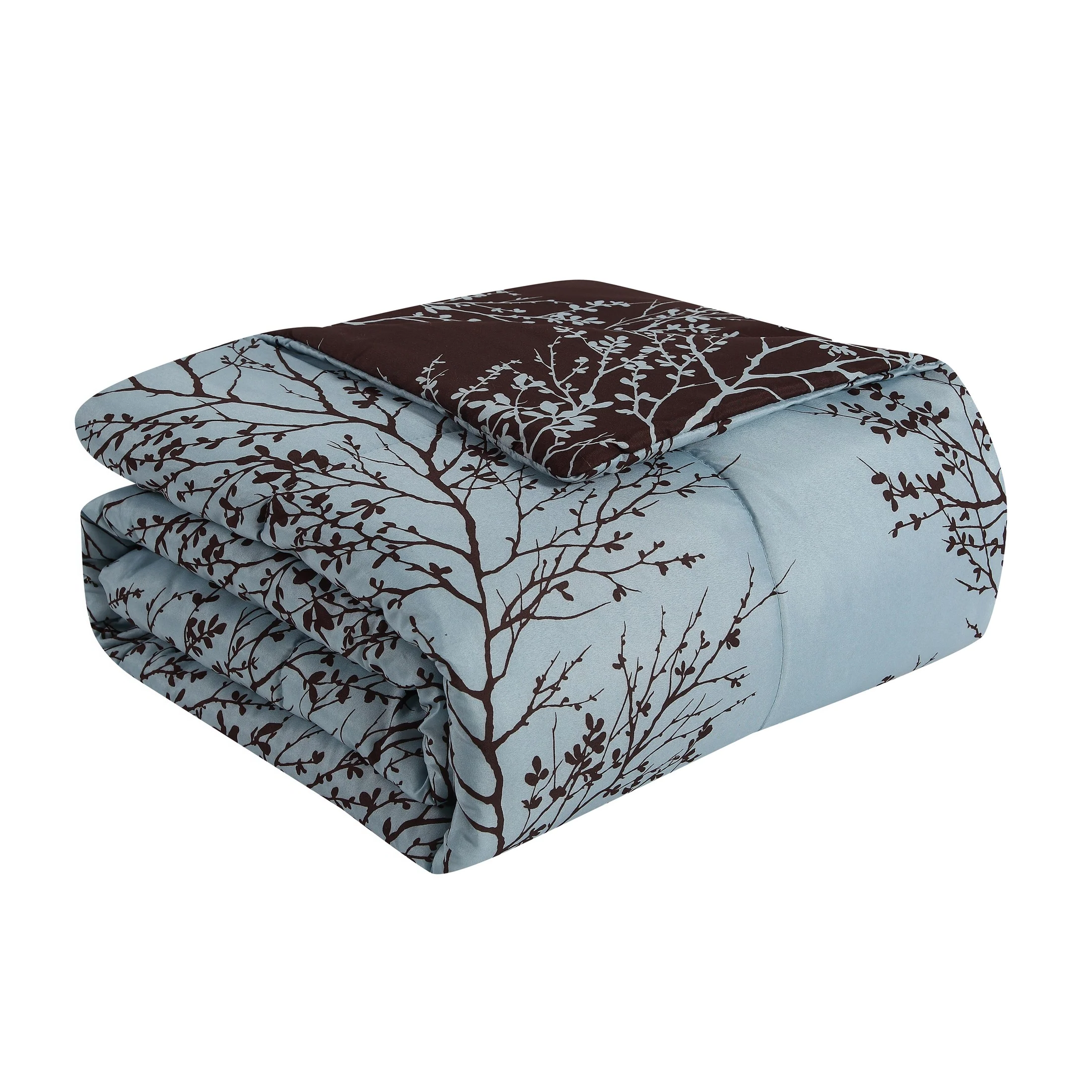 King 8-Piece Reversible Bed-in-a-Bag – Leaf Print, Adult & Unisex