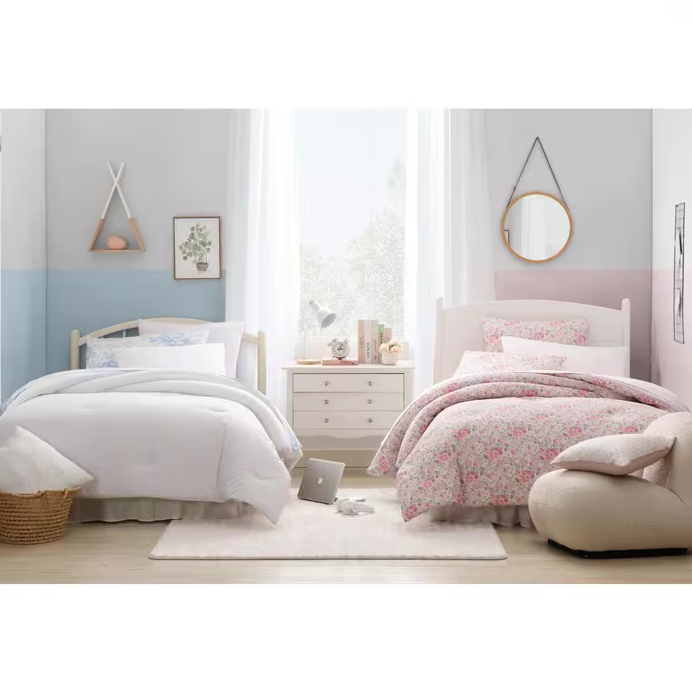 6-Piece Twin Bed-in-a-Bag Comforter Set – Margaret White Microfiber, Includes Sheets & Pillow Shams