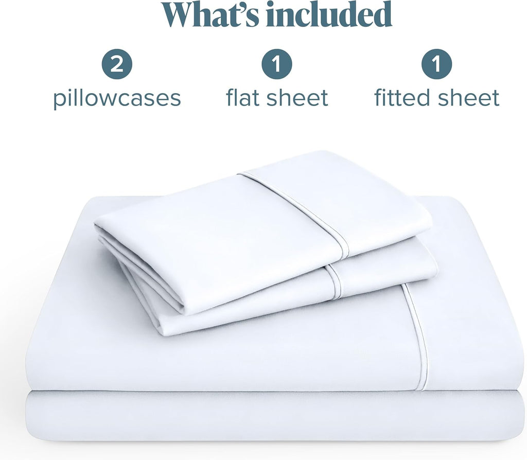 Twin XL 4-Piece Bed Sheet Set – Hotel-Quality, Deep Pocket, Soft & Breathable, Whit