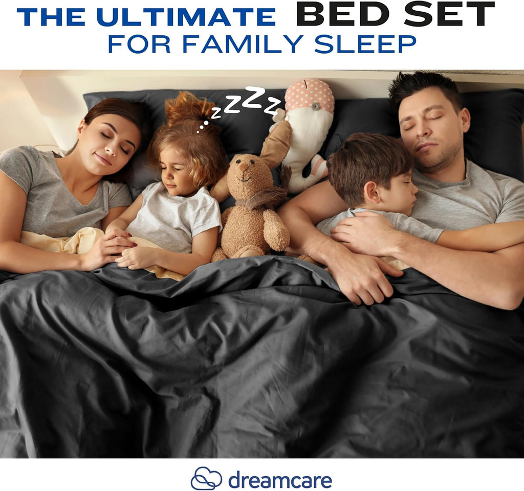 Twin XL 4-Piece Deep Pocket Bed Sheet Set – Ultra-Soft Microfiber, Cooling & Durable, Black