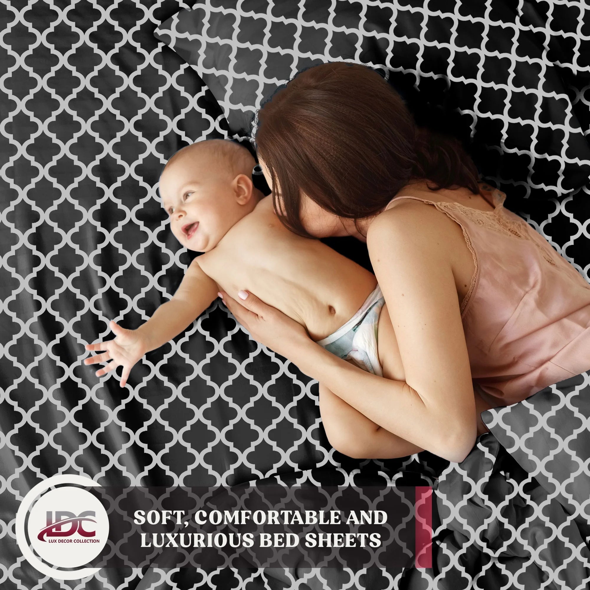 Luxury 4-Piece King Bed Sheet Set – 1800 Thread Count, Deep Pocket, Black