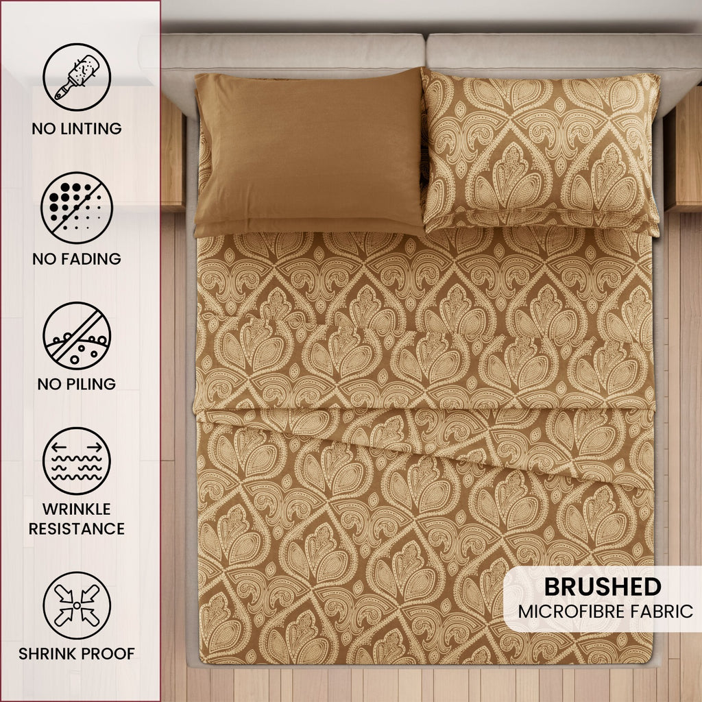 Luxury 1800 Series Microfiber Bed Sheet Set – 6 Piece Deep Pocket Paisley