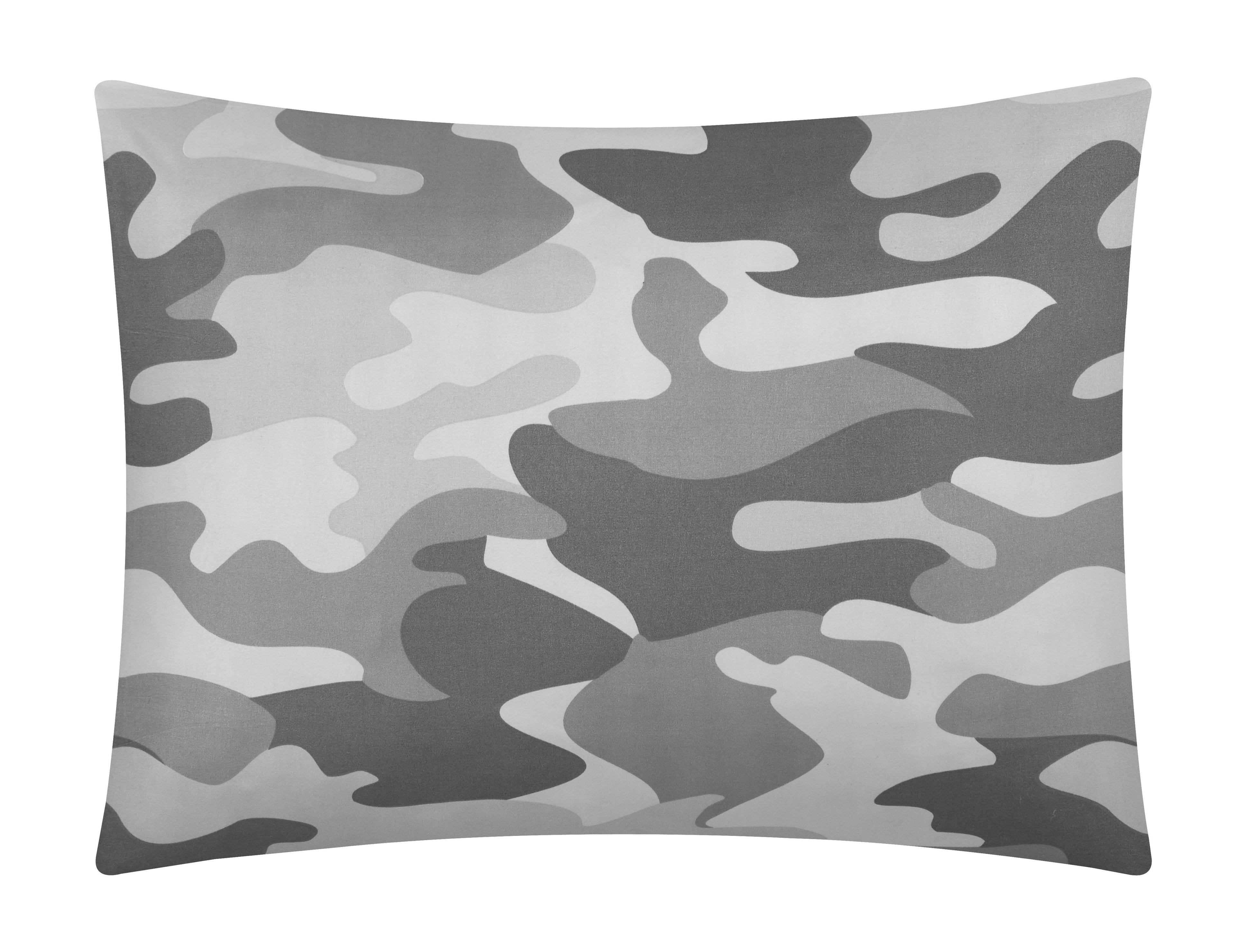 Full-Size Gray Camouflage Bed-in-a-Bag – Multicolor Polyester Comforter & Sheet Set
