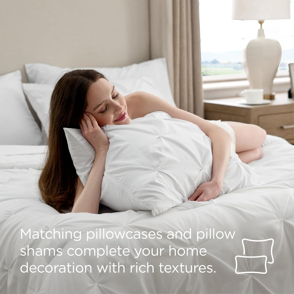 Twin Bed in a Bag – 5-Piece White Comforter Set with Sheets & Pillowcase