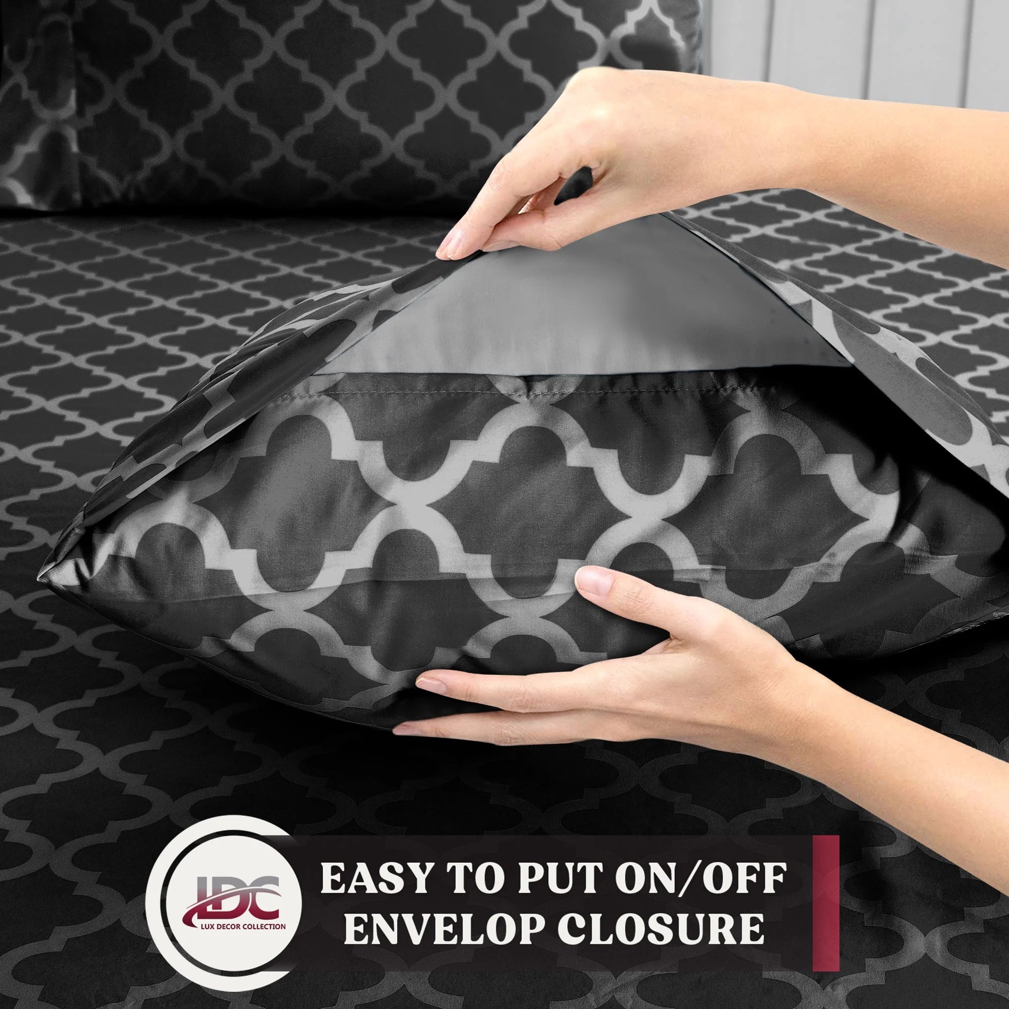 Luxury 4-Piece King Bed Sheet Set – 1800 Thread Count, Deep Pocket, Black