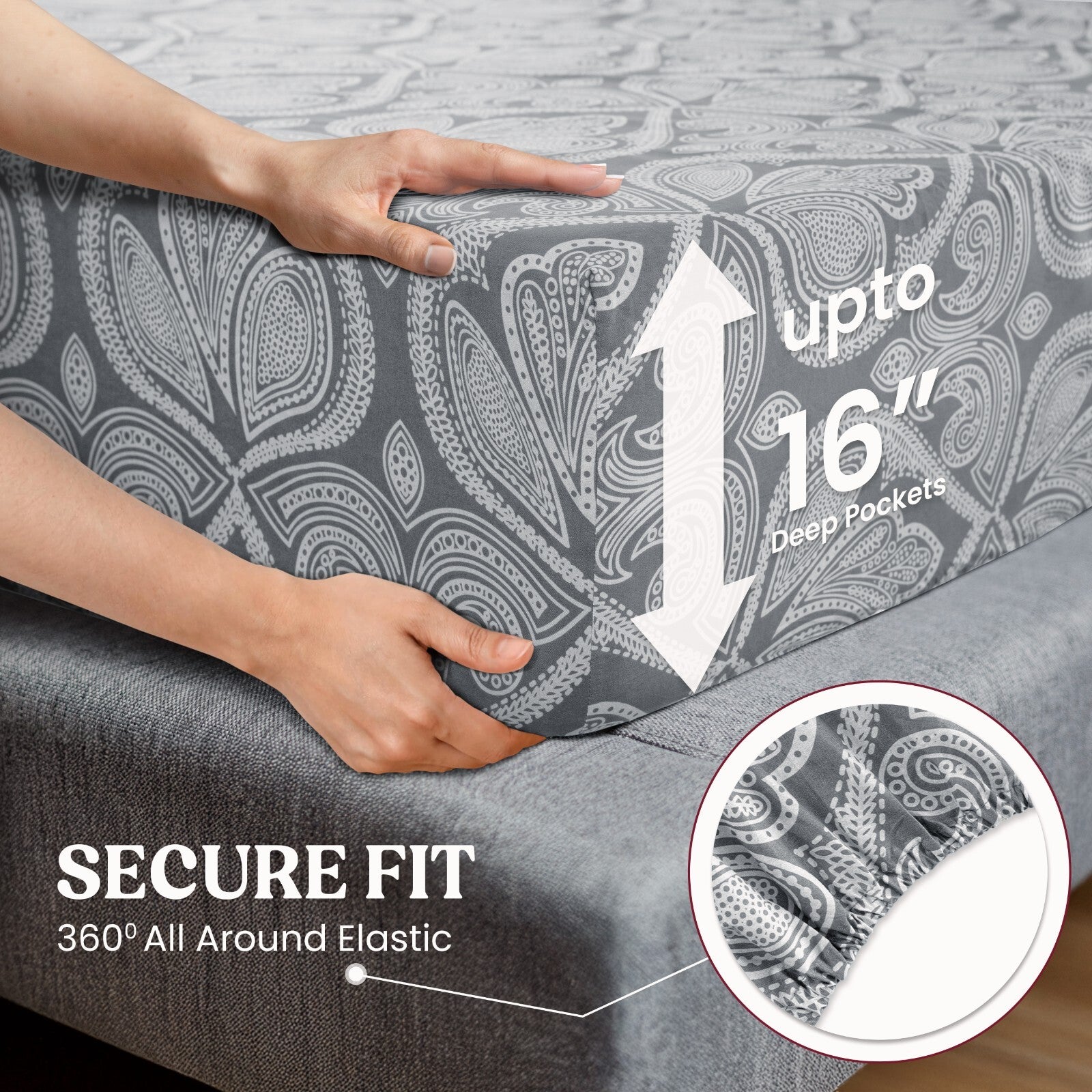 Luxury 1800 Series Microfiber Bed Sheet Set – 6 Piece Deep Pocket Paisley