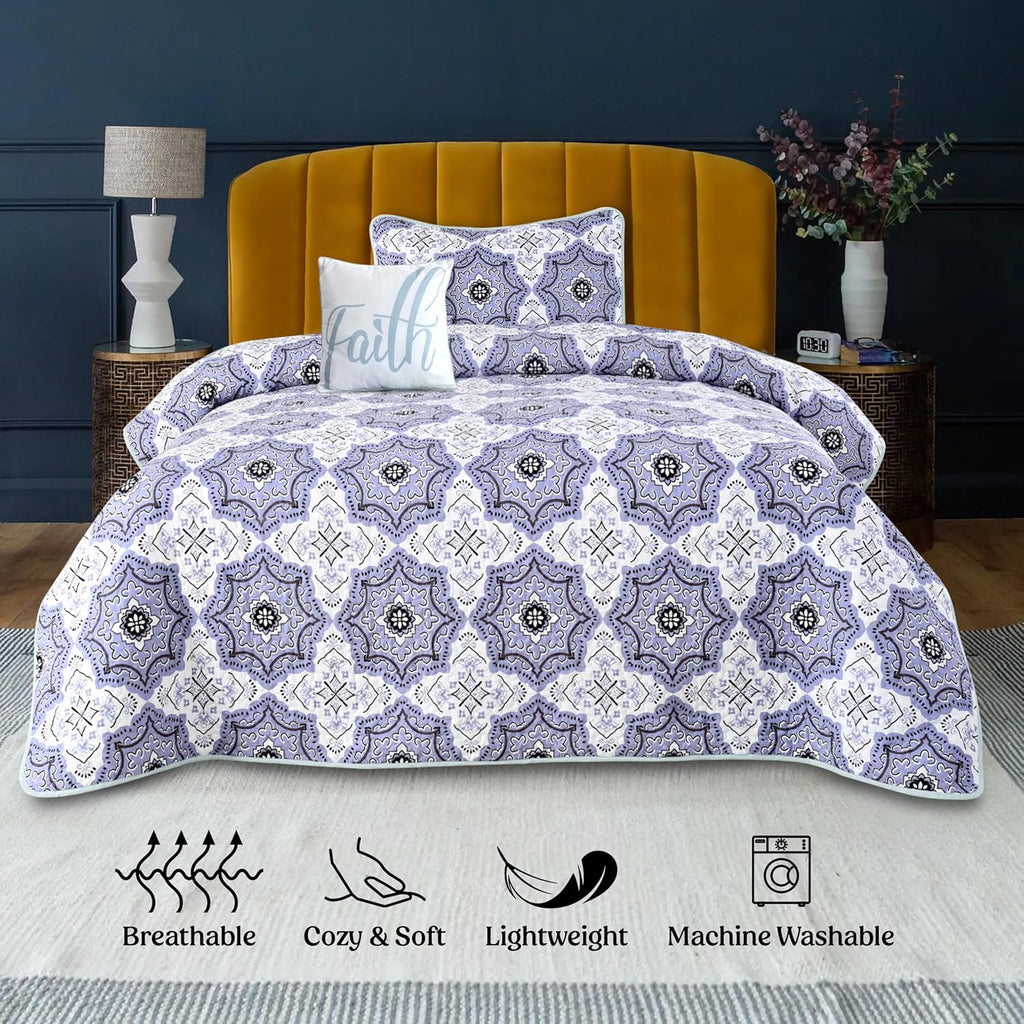 Twin Quilt Set – Soft Lightweight Microfiber Bedding (3-Piece)