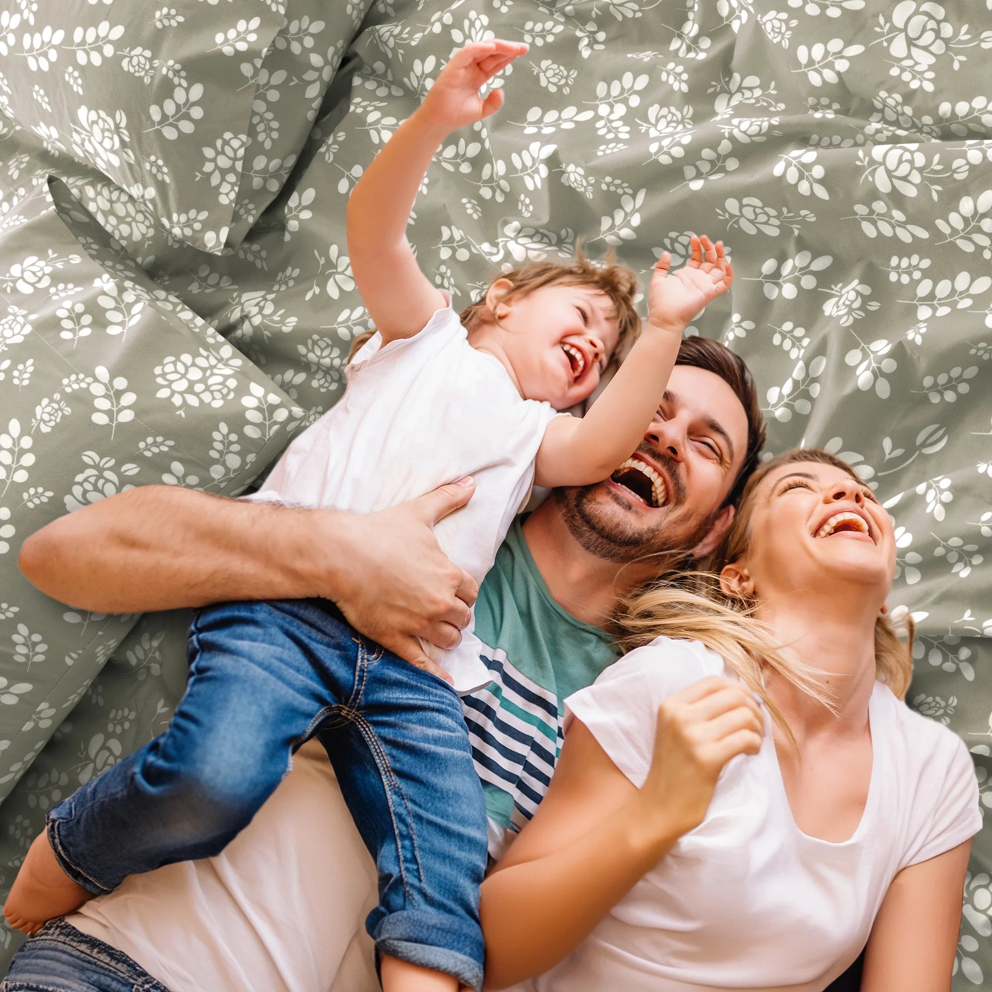 Soft Microfiber Bed Sheet Set – Twin Size, 16” Deep Pocket, Floral Taupe Design