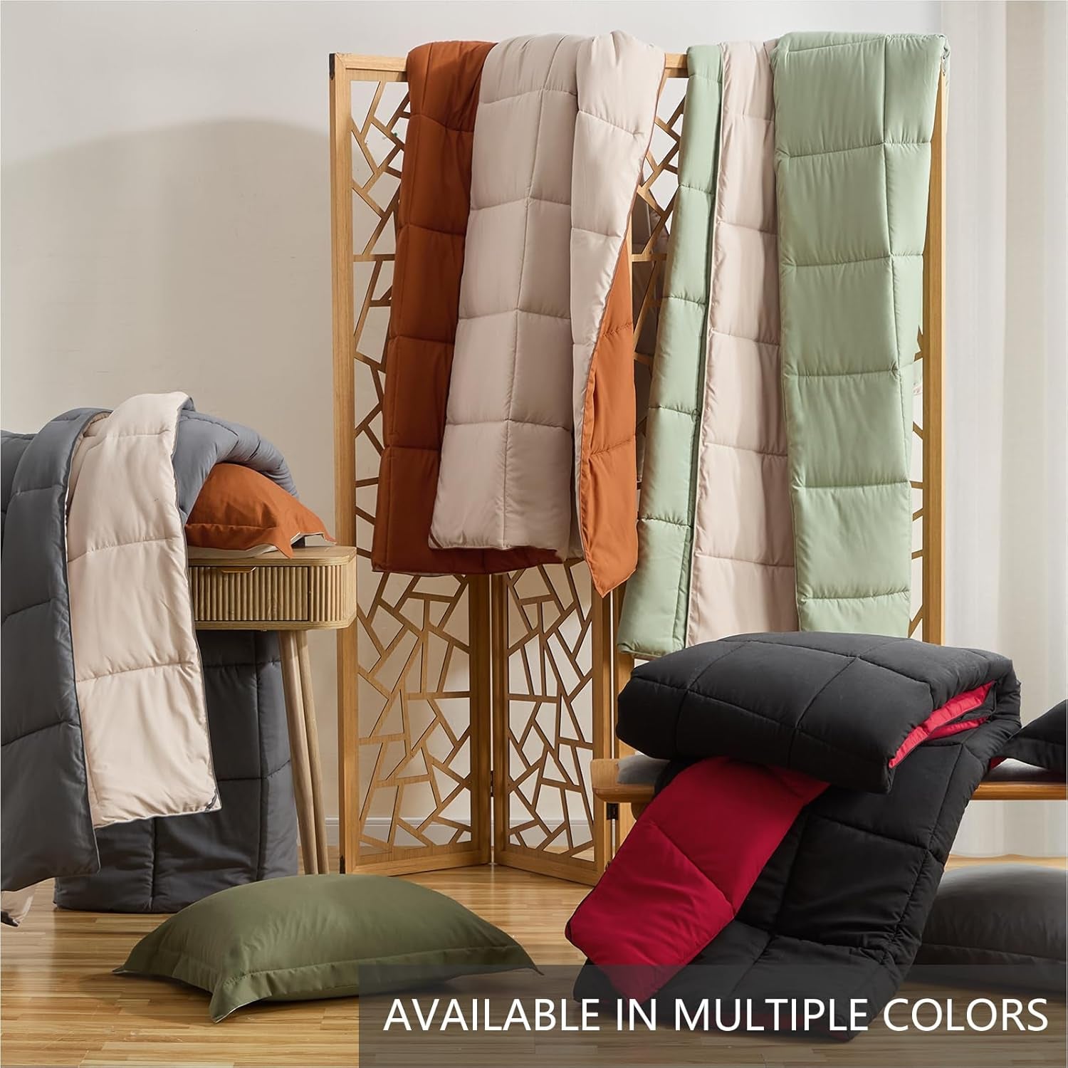 Twin Comforter Set – Reversible Grey & Light Gray, Soft Lightweight Down Alternative, All-Season 2-Piece