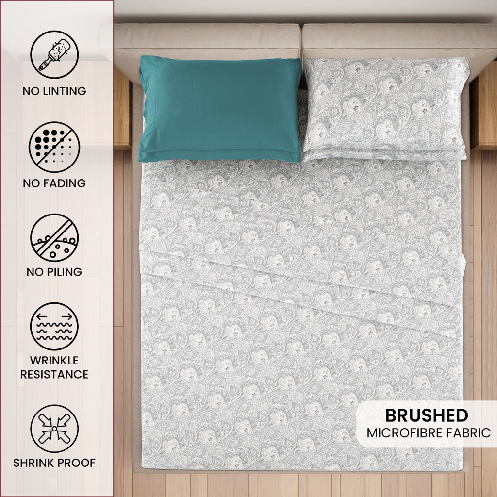 Luxury 1800 Series Microfiber Bed Sheet Set – 6 Piece Deep Pocket Paisley