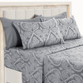 Luxury 1800 Series Microfiber Bed Sheet Set – 6 Piece Deep Pocket Paisley