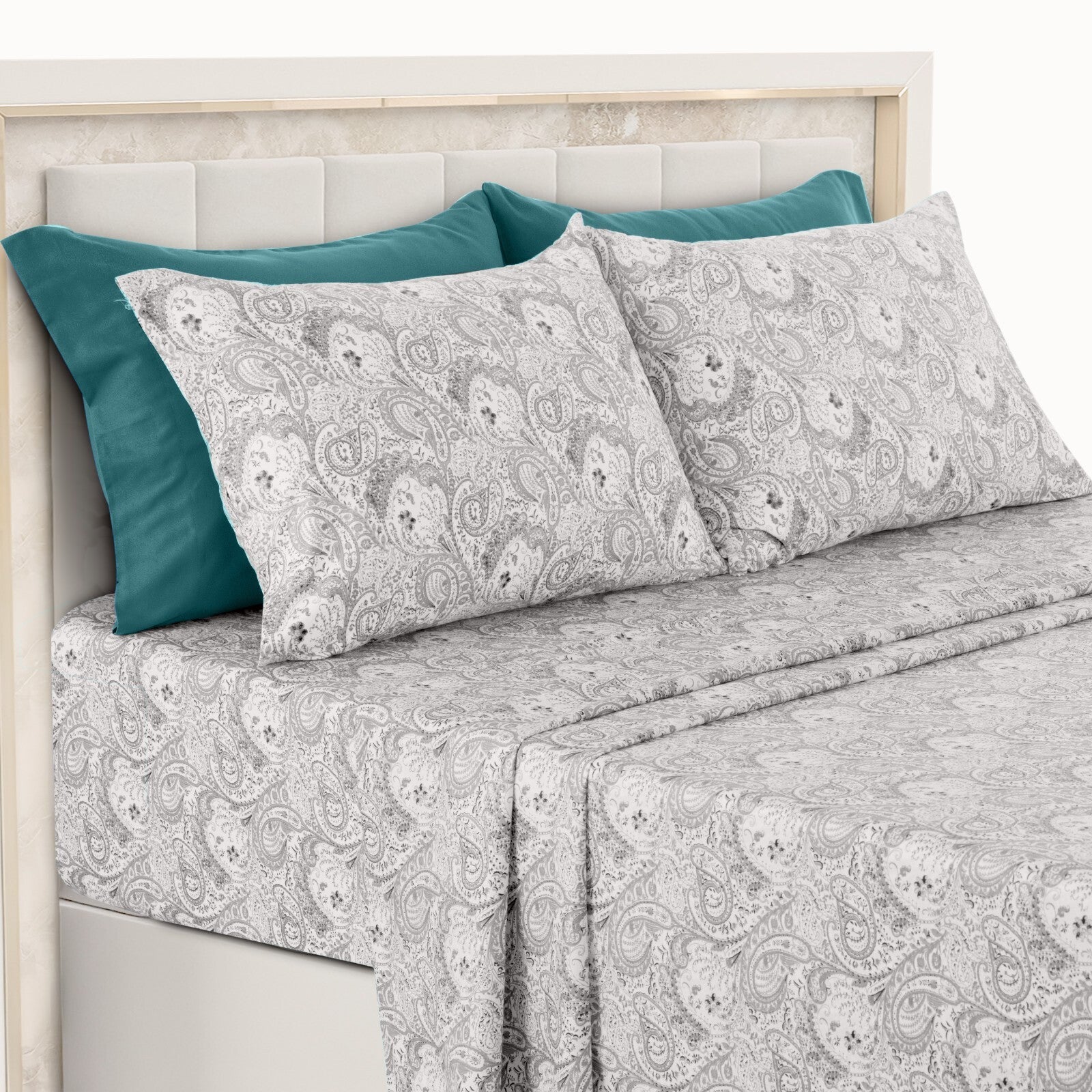 Luxury 1800 Series Microfiber Bed Sheet Set – 6 Piece Deep Pocket Paisley