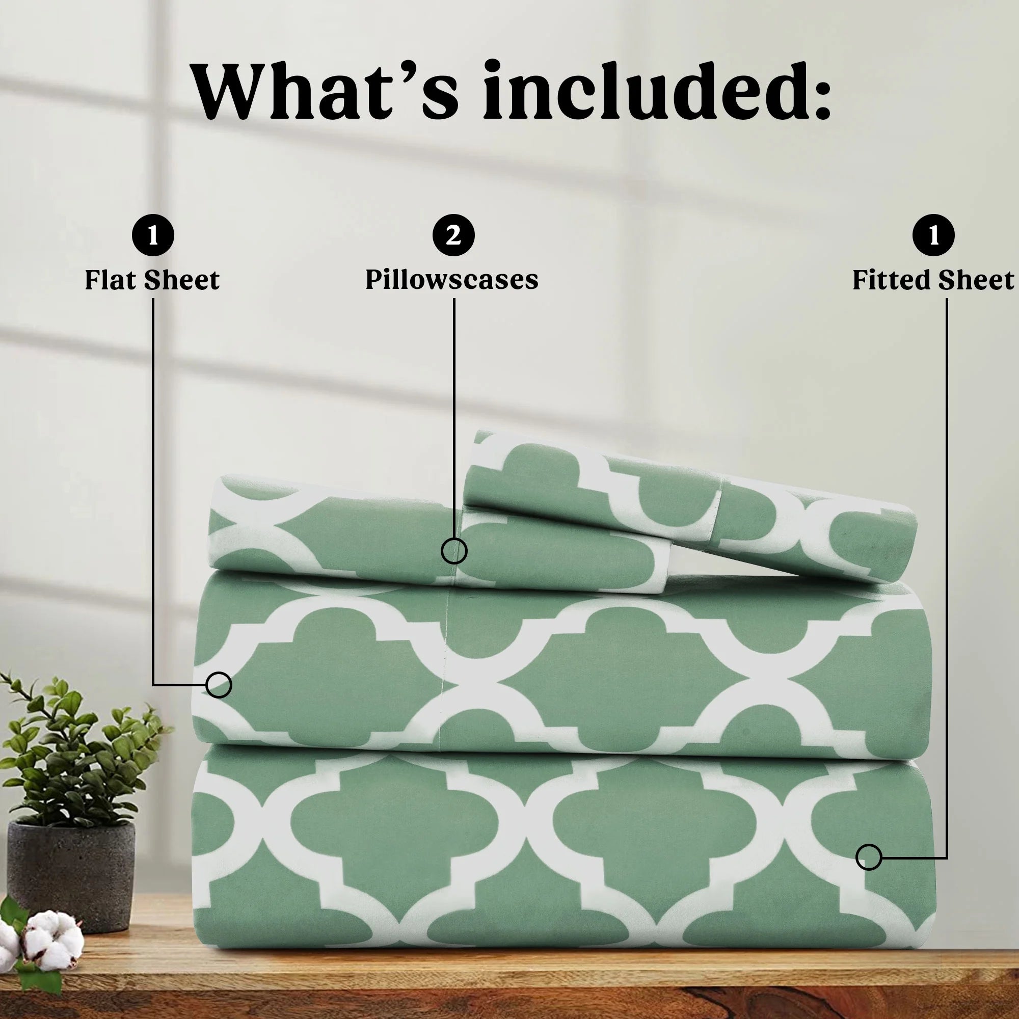 Extra Soft Microfiber Bed Sheet Set – 4 Piece, California King, Deep Pocket, Green