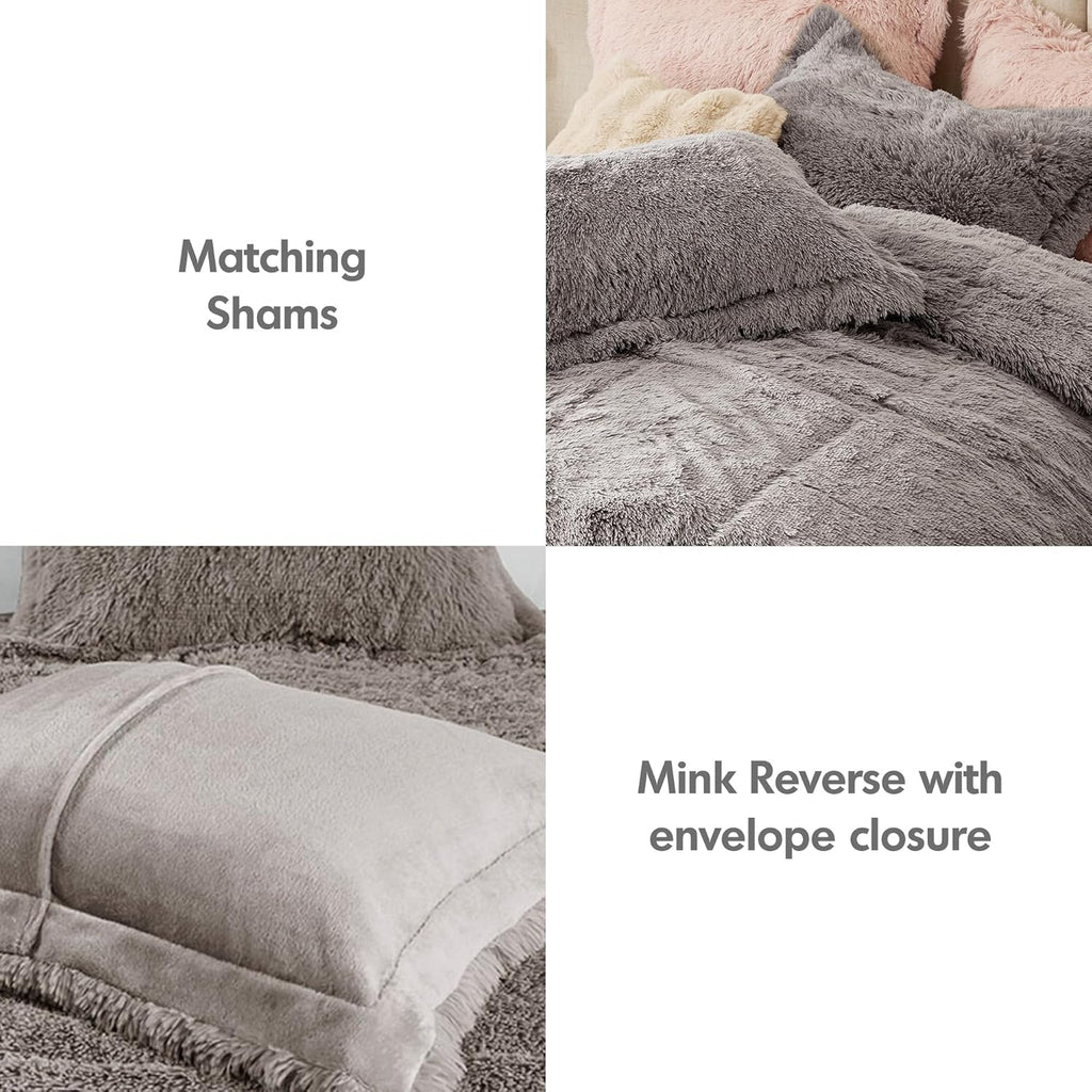 Shaggy Faux Fur Comforter Set – King/Cal King, 3-Piece Ultra Cozy Bedding