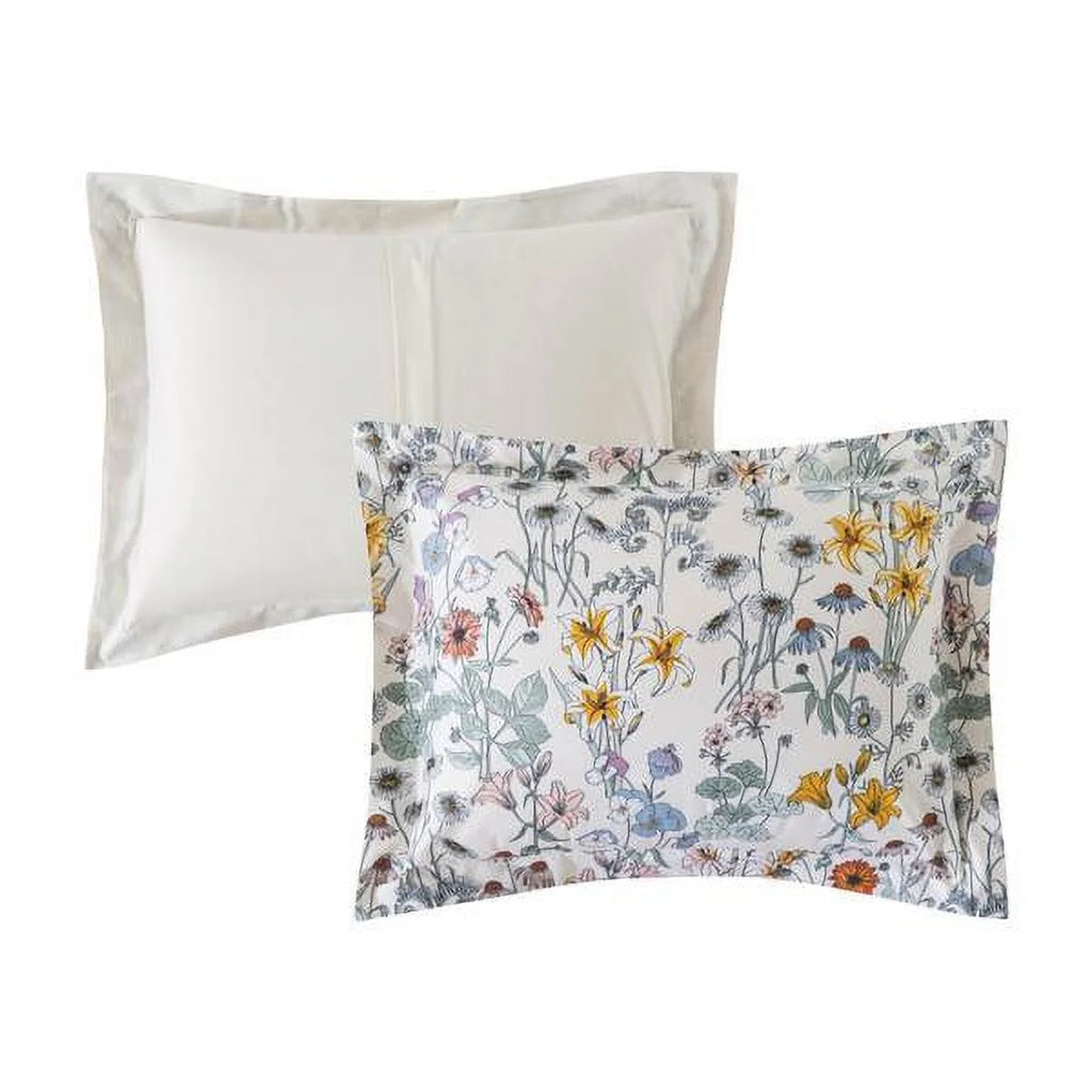 Queen 7-Piece Reversible Bed-in-a-Bag Comforter Set with Sheets & Pillowcases – White Multi-Floral, Soft Microfiber, All-Season