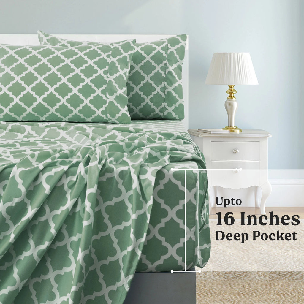Extra Soft Microfiber Bed Sheet Set – 4 Piece, California King, Deep Pocket, Green