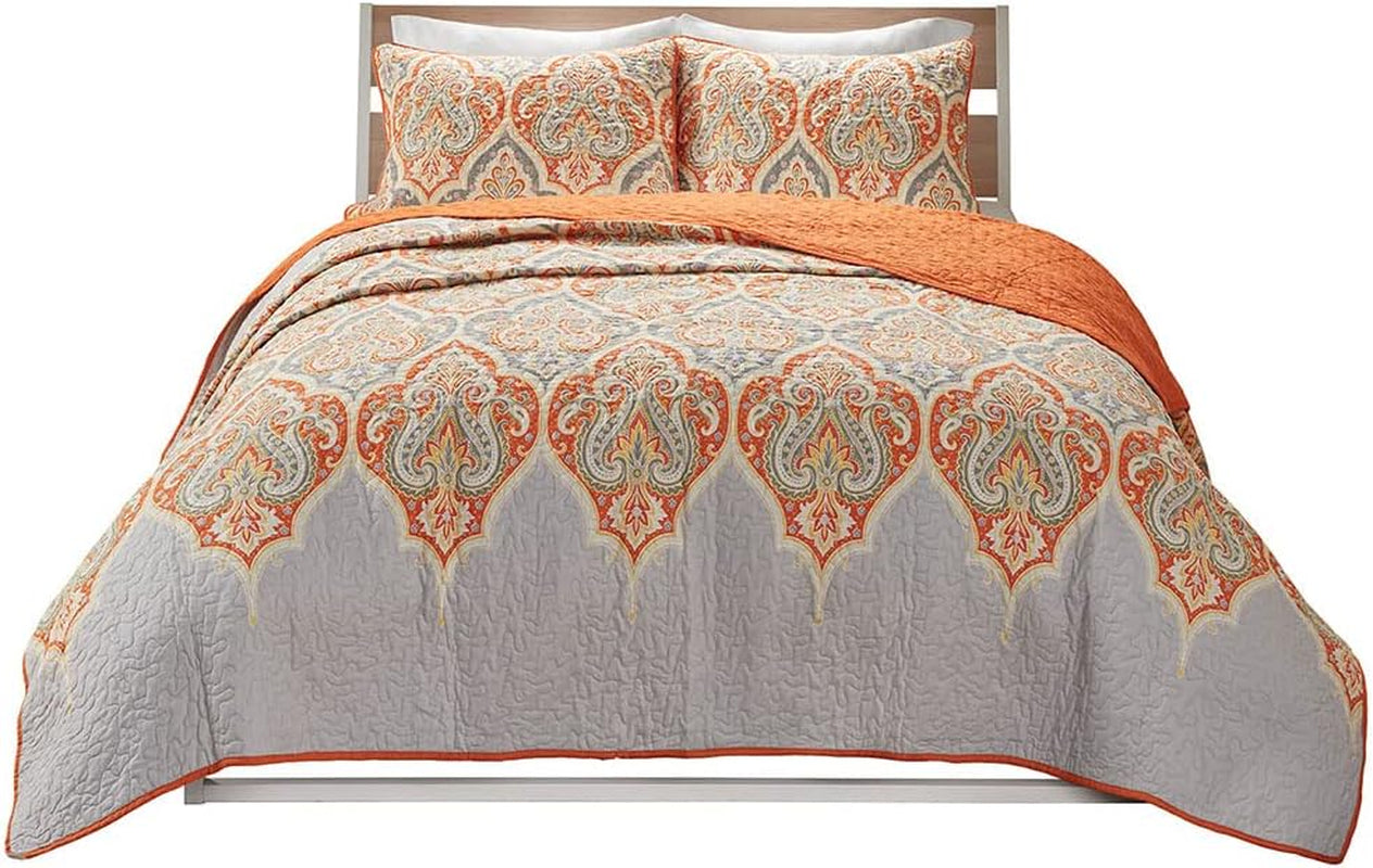 King/Cal King Paisley Quilt Set – Lightweight All-Season Coverlet